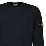 Stone Island Malfilé Fleece 'Old' Effect Crewneck Sweatshirt in Navy