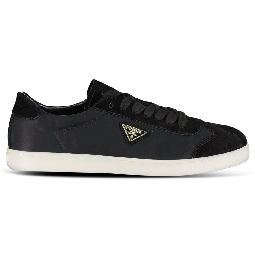 Prada Lane Toe Suede Sneakers in Black