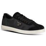 Prada Lane Toe Suede Sneakers in Black