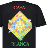 Casablanca Les Éléments Printed Cotton T-Shirt in Black