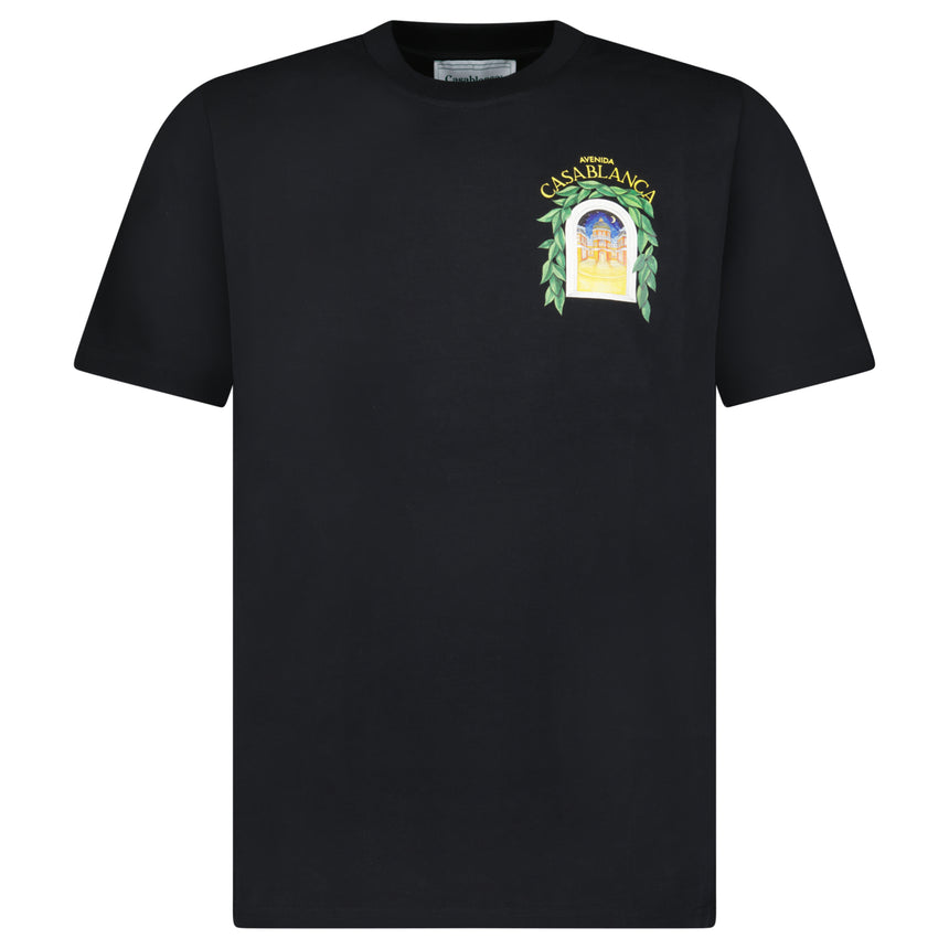 Casablanca Avenida Short Sleeve T-Shirt in Black