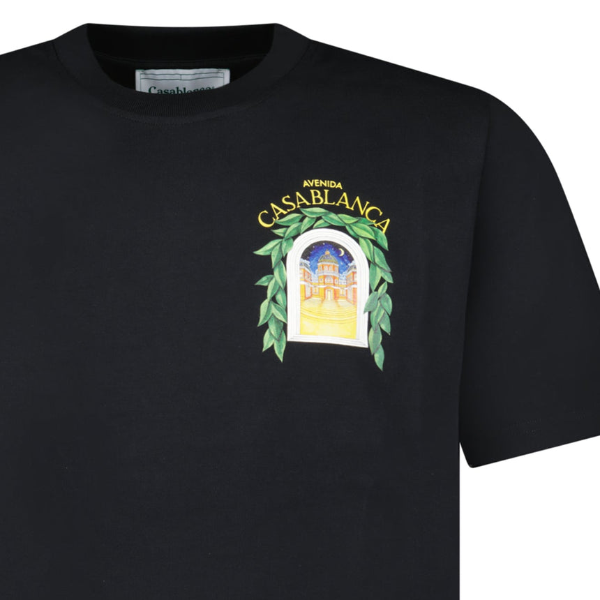 Casablanca Avenida Short Sleeve T-Shirt in Black