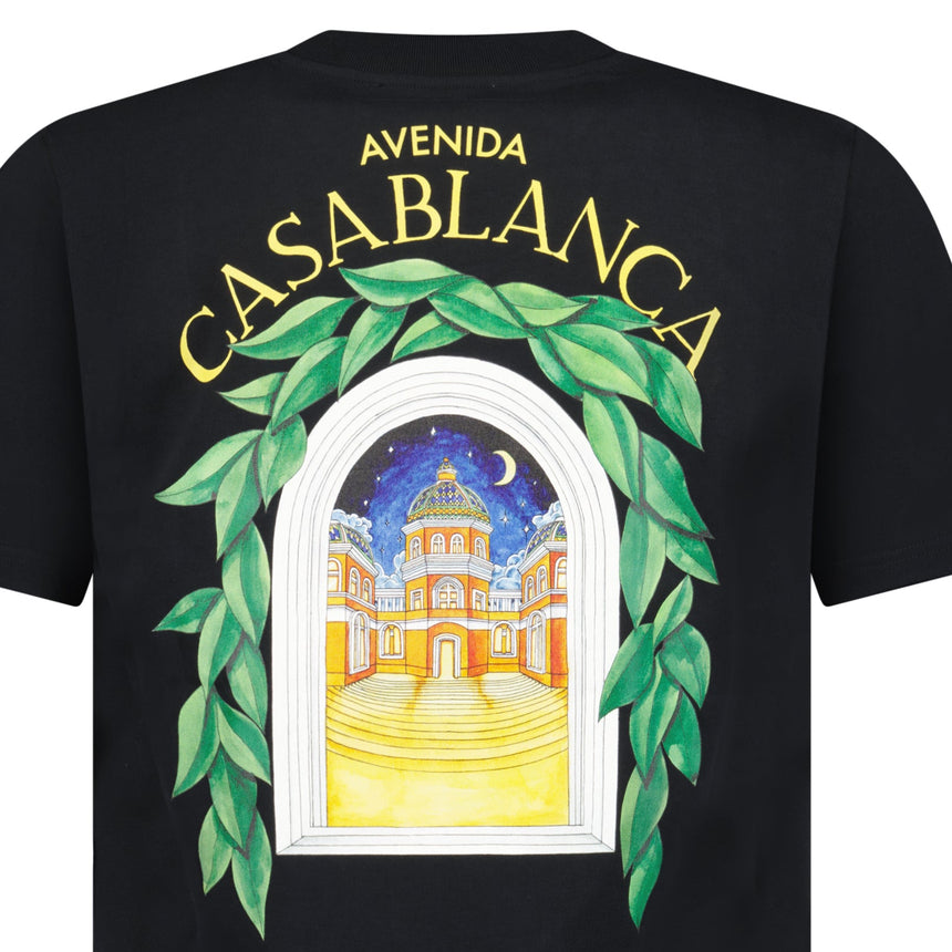 Casablanca Avenida Short Sleeve T-Shirt in Black