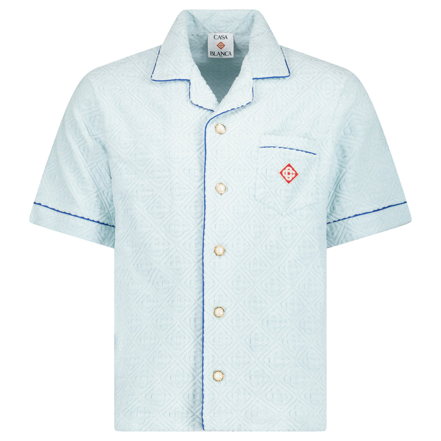Casablanca Monogram Towelling Shirt in Light Blue