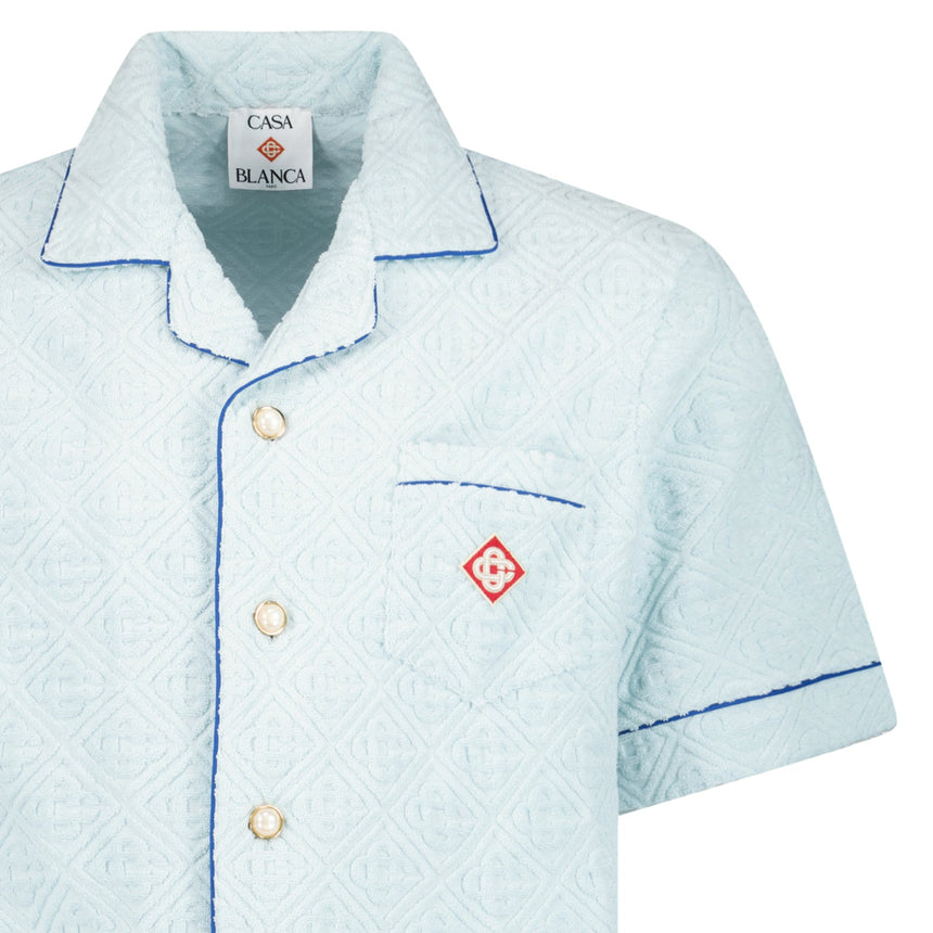 Casablanca Monogram Towelling Shirt in Light Blue
