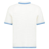 Casablanca Cotton-Blend Bouclé Waffle-Knit Polo Shirt in White