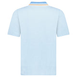 Casablanca Knit Piqué Short Sleeve Polo Shirt in Pale Blue