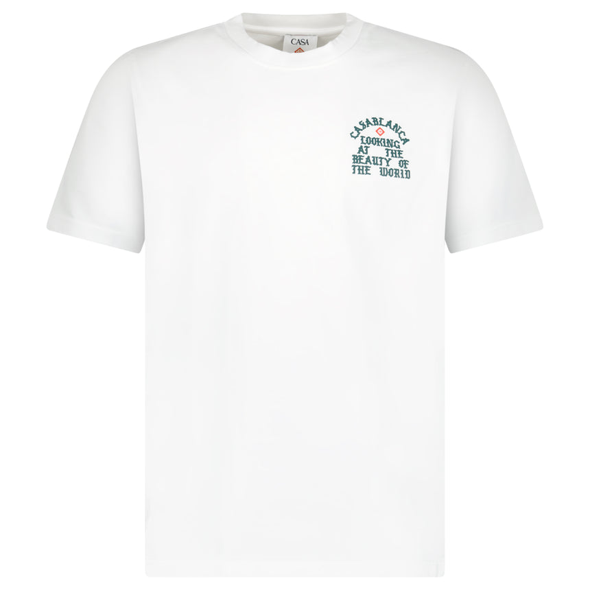 Casablanca "Looking at the Beauty of the World" Printed T-Shirt in White