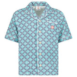 Casablanca Monogram Short Sleeve Towelling Shirt in Turquoise Green
