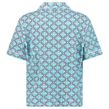 Casablanca Monogram Short Sleeve Towelling Shirt in Turquoise Green
