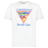 Casablanca Tennis Club Icon Pastelle Printed T-Shirt in White