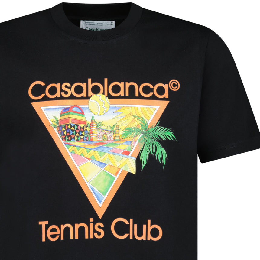 Casablanca Tennis Club Graphic-Print T-Shirt in Black