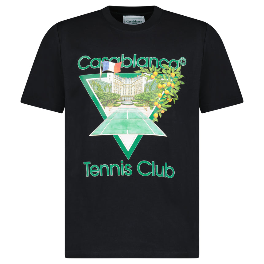 Casablanca Tennis Club Icon Graphic T-Shirt in Black