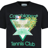 Casablanca Tennis Club Icon Graphic T-Shirt in Black