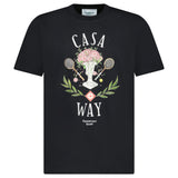 Casablanca "Casa Way" Rose Vase Printed T-Shirt in Black