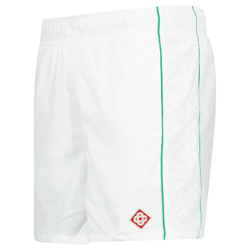 Casablanca Laser Detail Track Shorts in White