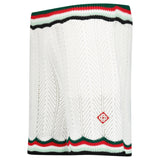 Casablanca Cotton Chevron Crochet Shorts in White