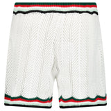 Casablanca Cotton Chevron Crochet Shorts in White