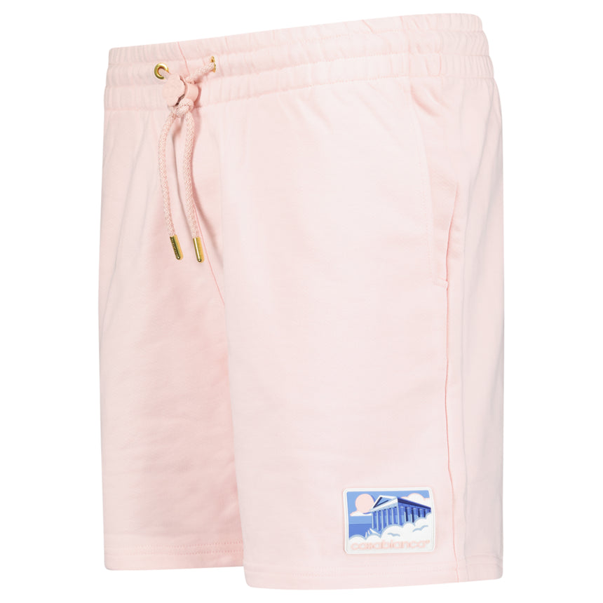 Casablanca "Greek Temple" Rubber Patch Sweatshorts in Pink