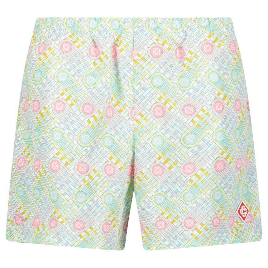 Casablanca "Le Jeu" Interlocking Monogram Swim Shorts in Pastel Multi