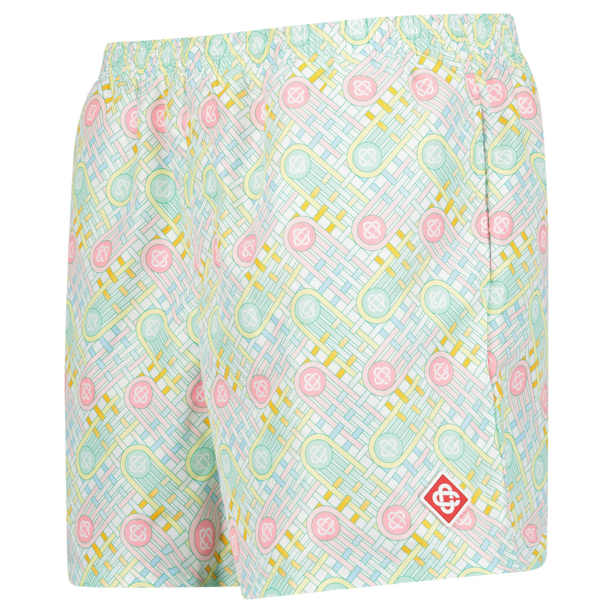 Casablanca "Le Jeu" Interlocking Monogram Swim Shorts in Pastel Multi