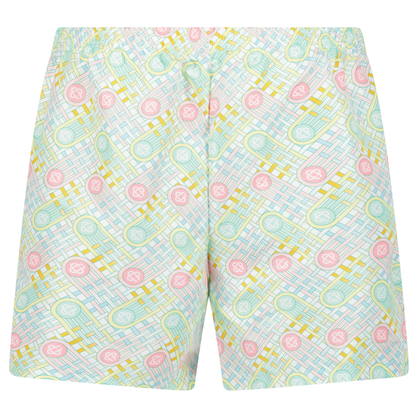 Casablanca "Le Jeu" Interlocking Monogram Swim Shorts in Pastel Multi
