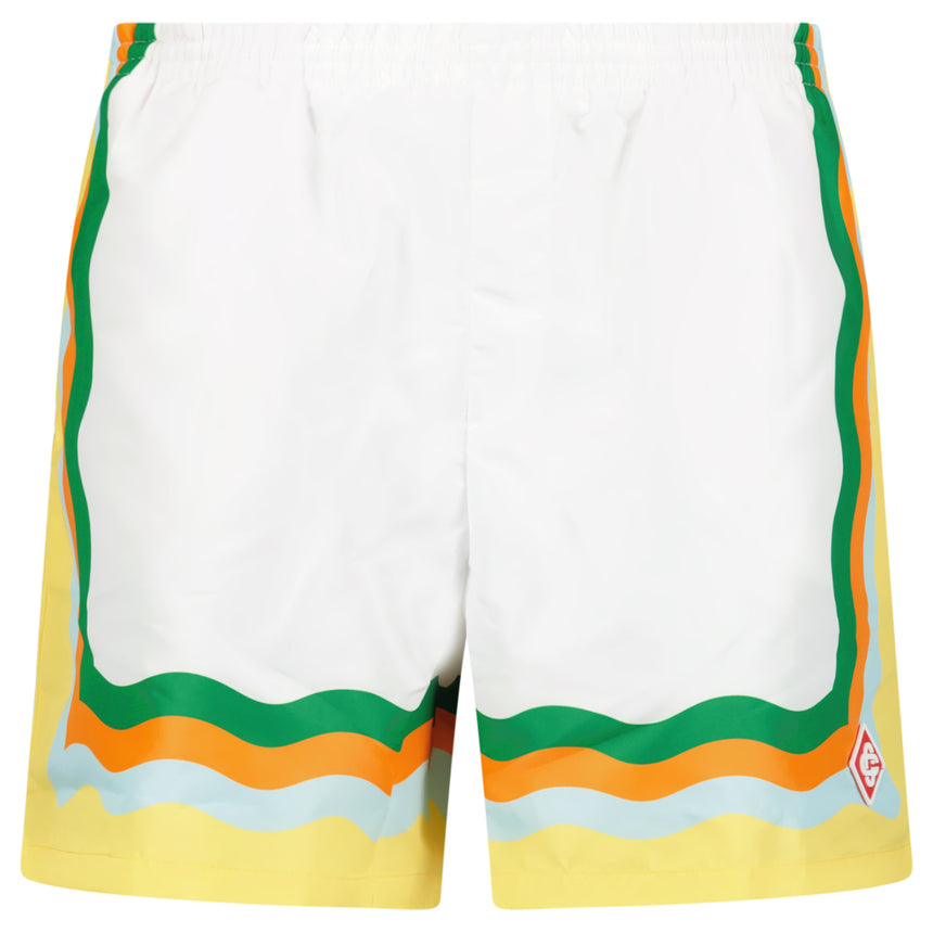 Casablanca "Waves" Contrast Border Printed Swim Shorts