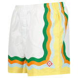 Casablanca "Waves" Contrast Border Printed Swim Shorts