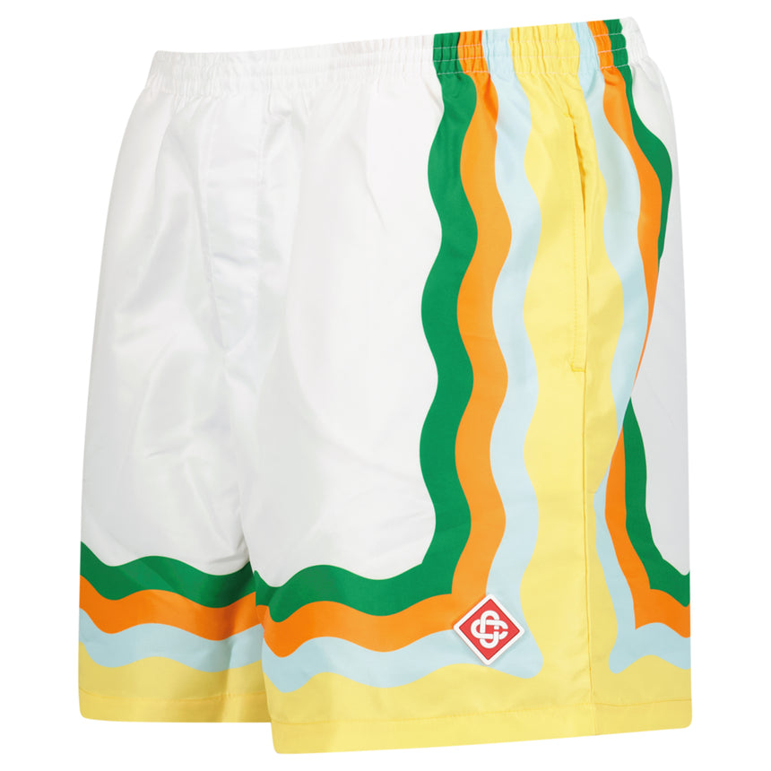 Casablanca "Waves" Contrast Border Printed Swim Shorts