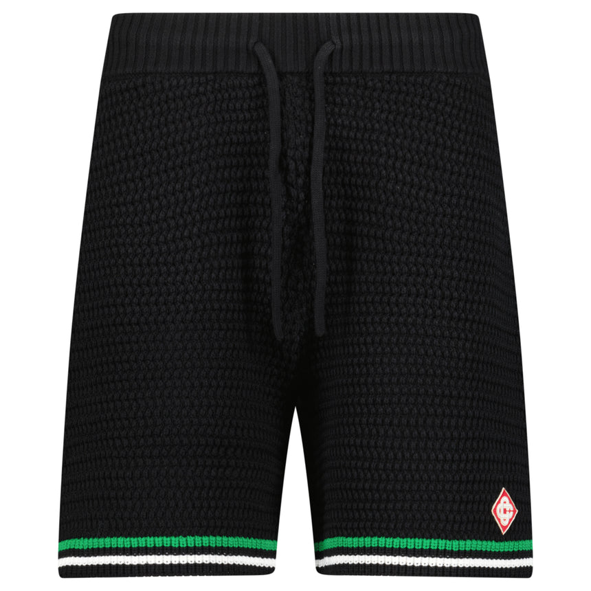 Casablanca Tennis Crochet Shorts in Black