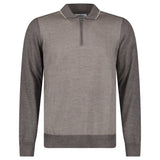 Gran Sasso Quarter Zip Wool Jumper in Brown