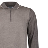 Gran Sasso Quarter Zip Wool Jumper in Brown