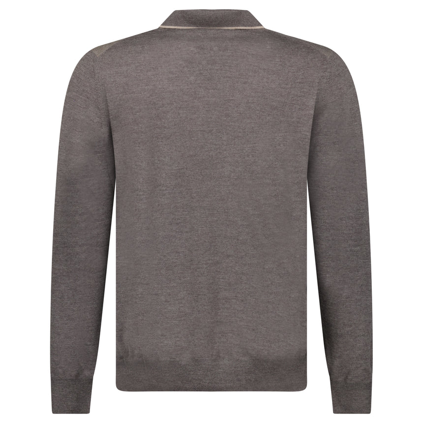 Gran Sasso Quarter Zip Wool Jumper in Brown