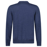 Gran Sasso Quarter Zip Wool Jumper in Dark Blue