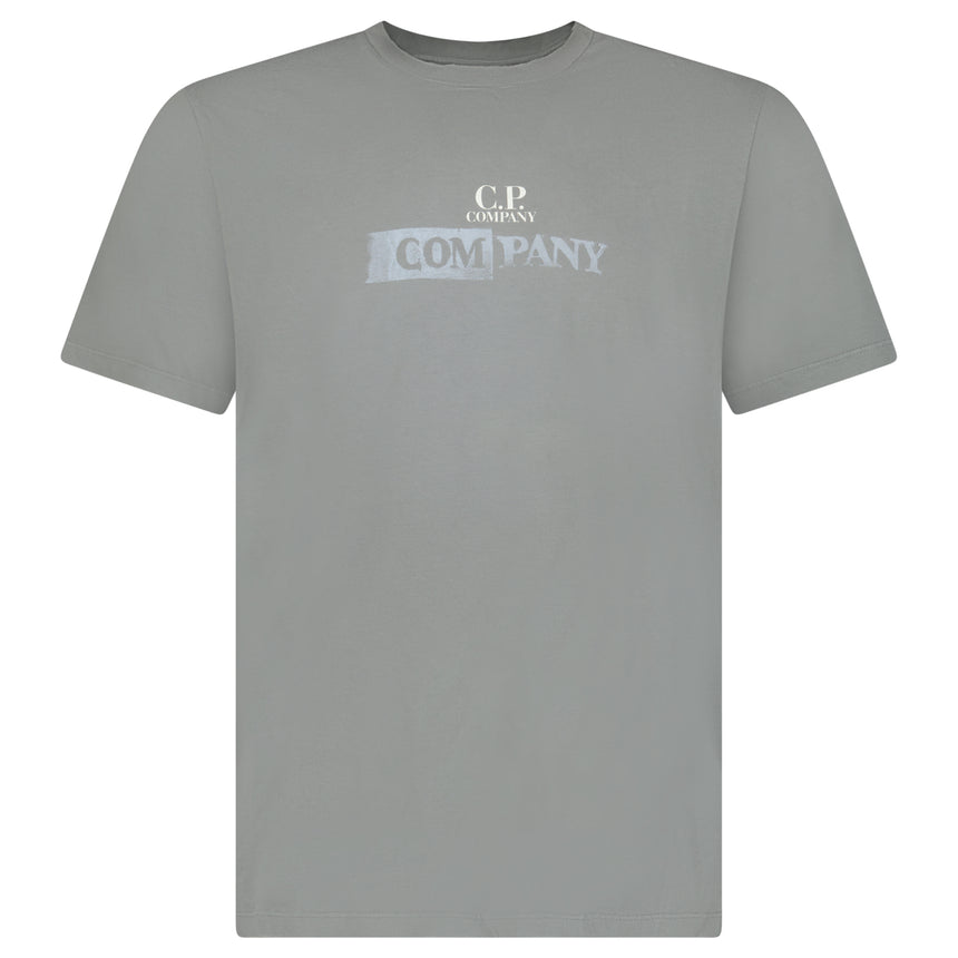 CP Company Logo T-Shirt in Smoked Pearl Grey