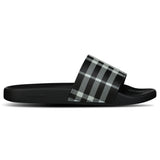 Burberry Furley Check Canvas Sliders Black & White