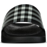 Burberry Furley Check Canvas Sliders Black & White