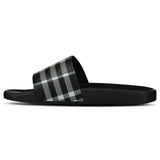 Burberry Furley Check Canvas Sliders Black & White