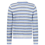 Casablanca Striped Logo-Appliqué Polo Shirt in Blue