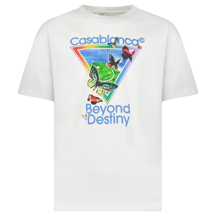 Casablanca Tennis Club 'Beyond Destiny' Graphic T-Shirt in Bright White