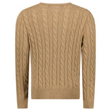 Polo Ralph Lauren Cotton Cable-Knit Logo Sweater in Brown