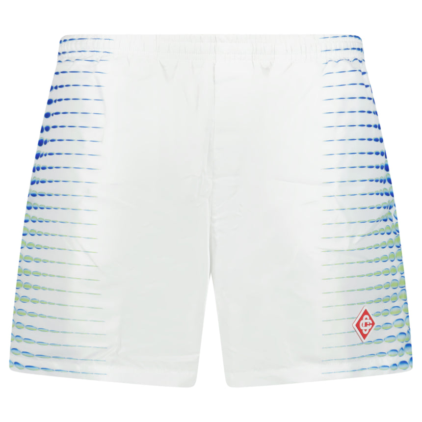 Casablanca Logo-Patch Swim Shorts in White