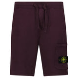 Stone Island Organic Cotton Fleece Jogger Shorts in Amaranth Red