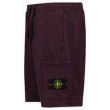 Stone Island Organic Cotton Fleece Jogger Shorts in Amaranth Red