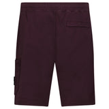 Stone Island Organic Cotton Fleece Jogger Shorts in Amaranth Red