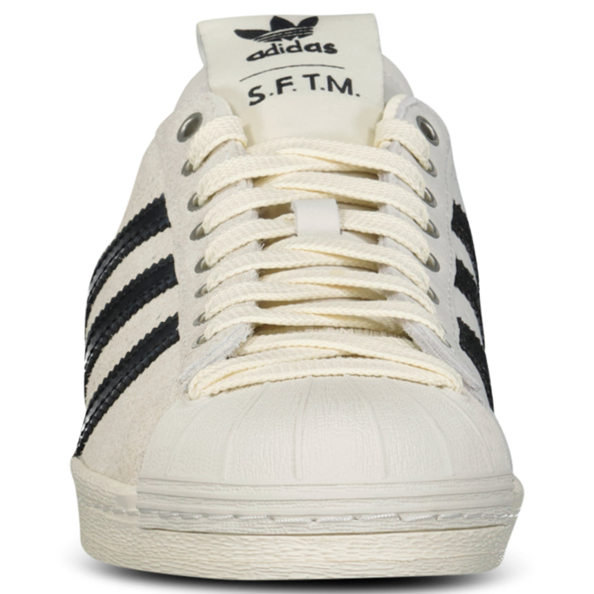 Adidas x SFTM Superstar Trainers in Beige/Black/White