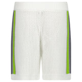 Casablanca Stripe Crochet Shorts in White and Green