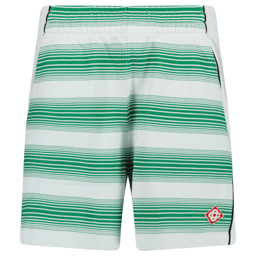 Casablanca Striped Jacquard Track Shorts in White/Green