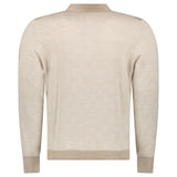 Gran Sasso Checked Wool and Silk Knitted Jumper in Light Beige