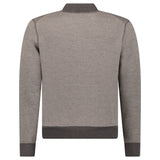 Gran Sasso Salt and Pepper Stitch Full-Zip Cardigan in Brown